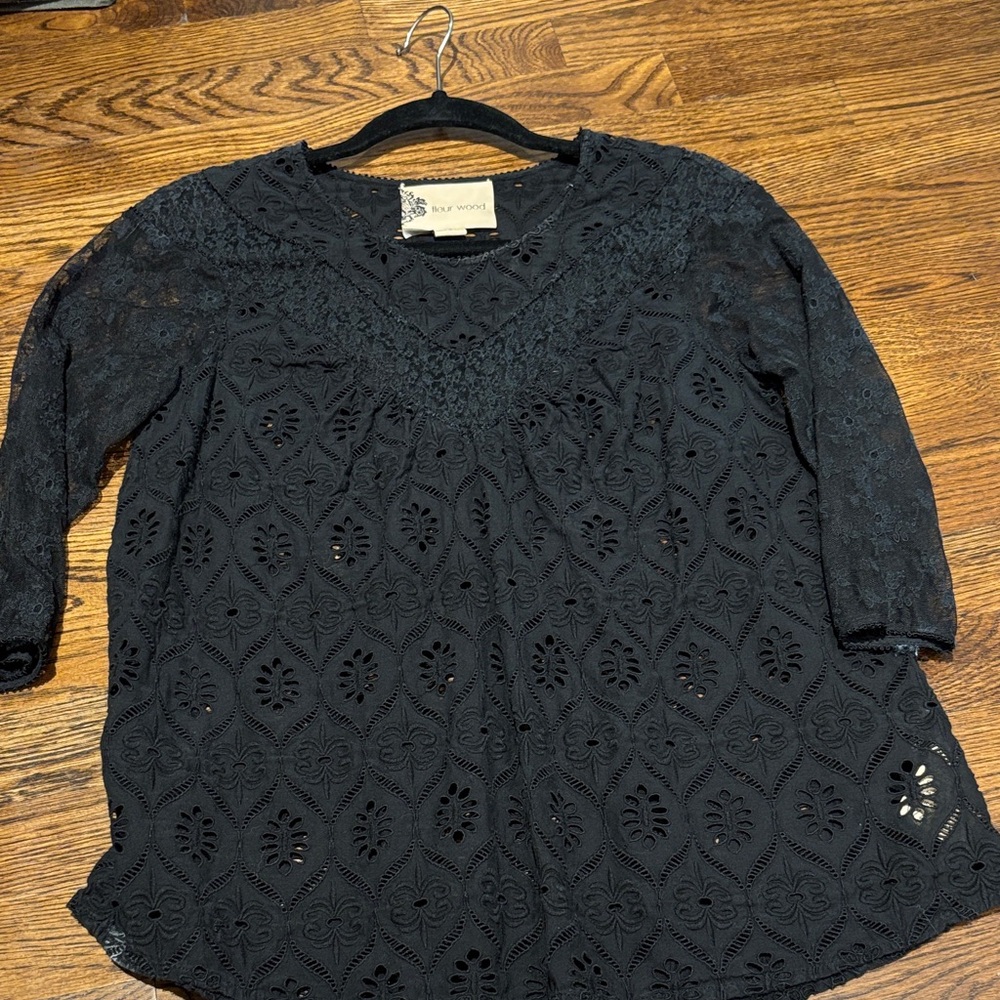 Boheme Black Lace Blouse Anthropologie